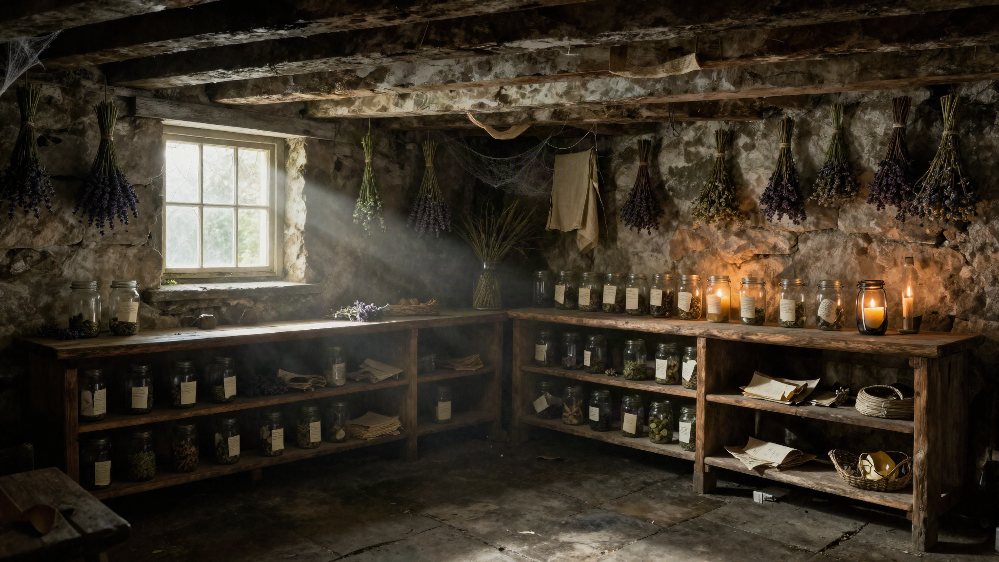 Concept art: a darker cellar scene for The Archive